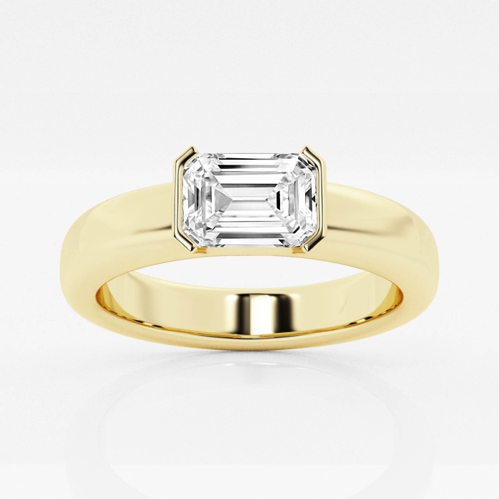 näas 1/2 ctw Emerald Lab Grown Diamond Half Bezel Stackable Ring